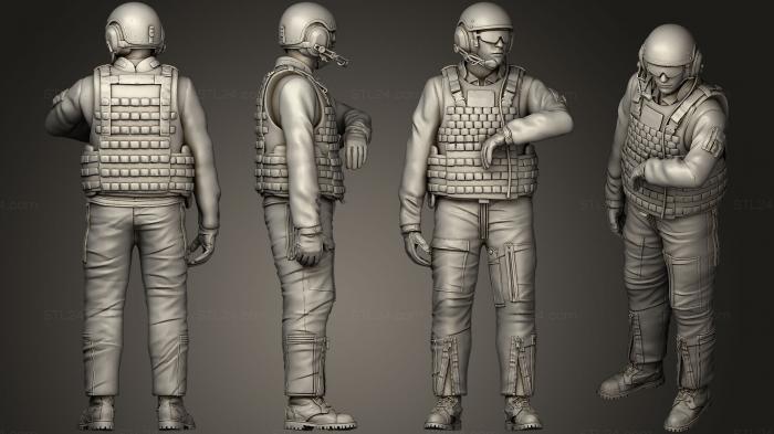 Military figurines (US tank crew 2, STKW_0251) 3D models for cnc
