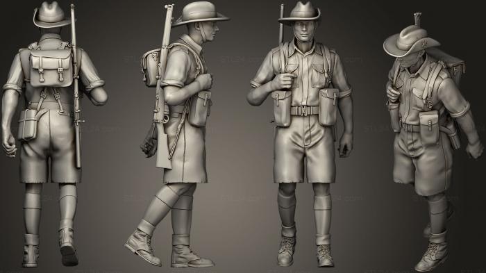 Статуэтки военные (Британские австралийские солдаты 2, STKW_0274) 3D модель для ЧПУ станка