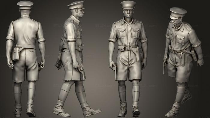 Статуэтки военные (Британские австралийские солдаты 2 2, STKW_0276) 3D модель для ЧПУ станка