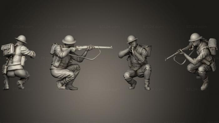 Статуэтки военные (Британские солдаты 2 3, STKW_0288) 3D модель для ЧПУ станка