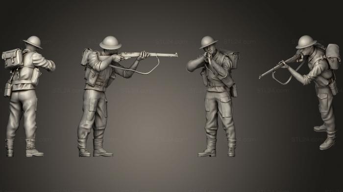 Статуэтки военные (Британские солдаты 2 4, STKW_0289) 3D модель для ЧПУ станка
