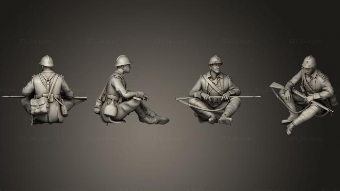 Military figurines (French soldier 224 4, STKW_0335) 3D models for cnc