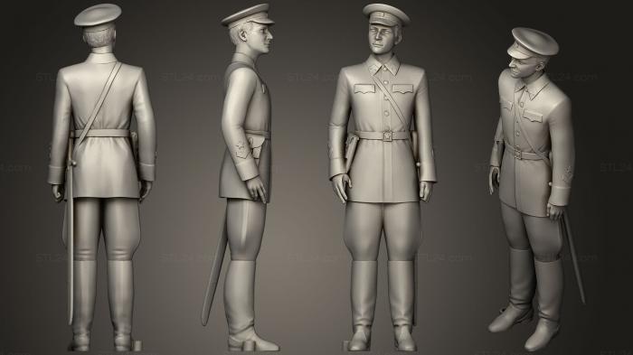Статуэтки военные (Мужчина в военной форме 0116 3, STKW_0473) 3D модель для ЧПУ станка