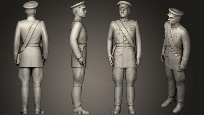 Статуэтки военные (Мужчина в военной форме 0116 8, STKW_0476) 3D модель для ЧПУ станка