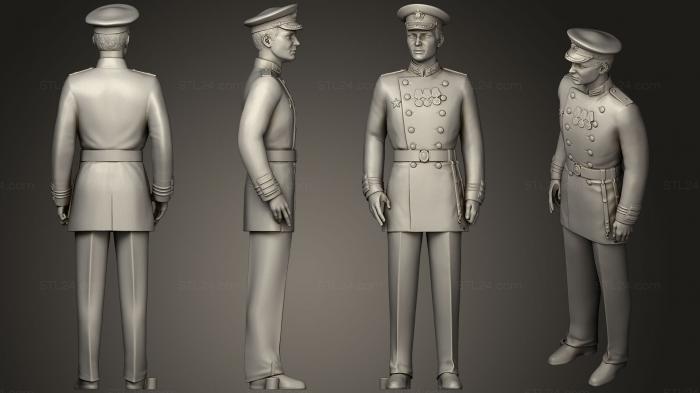Статуэтки военные (Мужчина в военной форме 0116 9, STKW_0477) 3D модель для ЧПУ станка