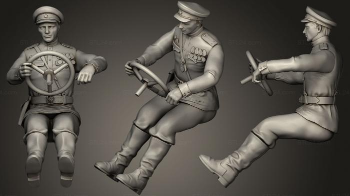 Military figurines (soldiers drivers ussr 2 05, STKW_0541) 3D models for cnc