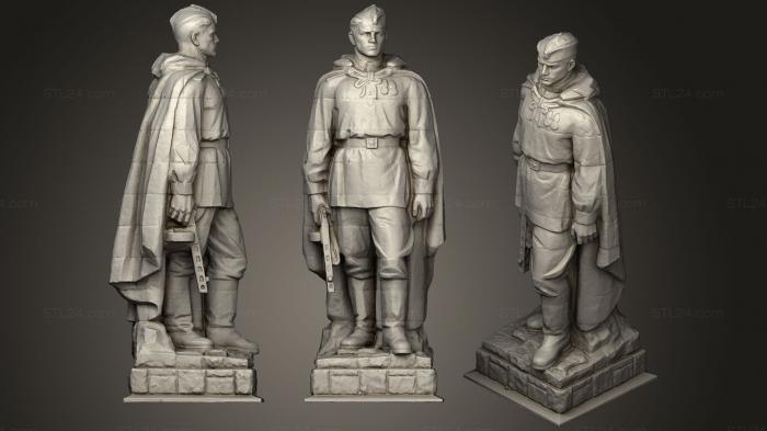 Статуэтки военные (Памятник Советскому солдату, STKW_0559) 3D модель для ЧПУ станка