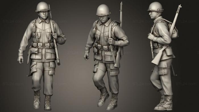 Статуэтки военные (Американские солдаты второй мировой войны 1, STKW_0586) 3D модель для ЧПУ станка