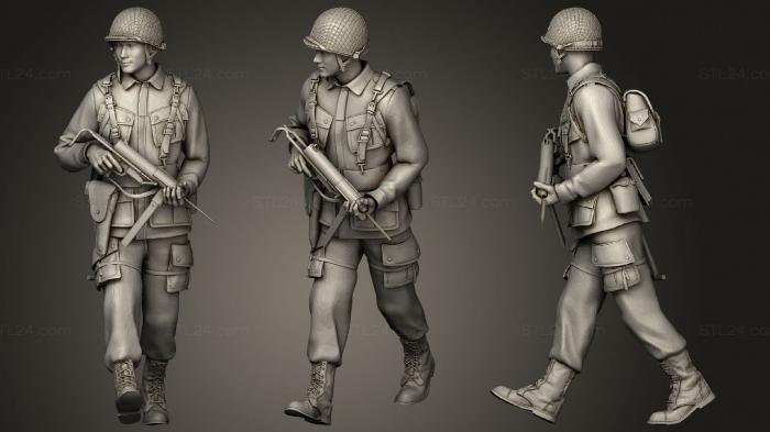 Military figurines (American soldiers ww2 2, STKW_0587) 3D models for cnc