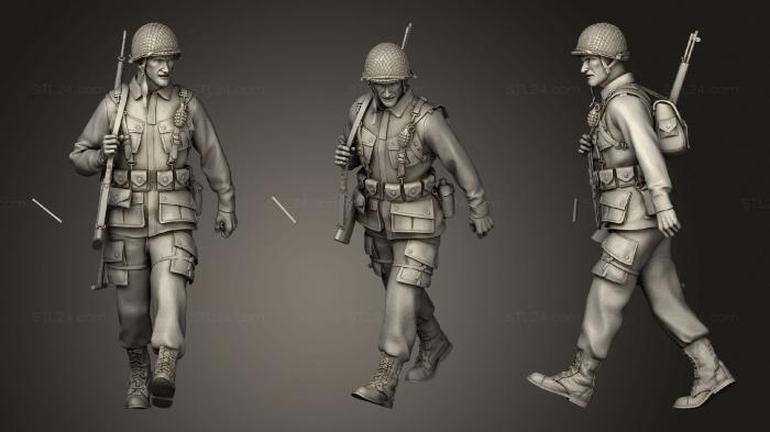 Статуэтки военные (Американские солдаты второй мировой войны 3, STKW_0588) 3D модель для ЧПУ станка