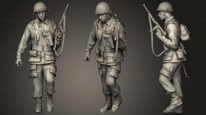 Статуэтки военные (Американские солдаты второй мировой войны 4, STKW_0589) 3D модель для ЧПУ станка