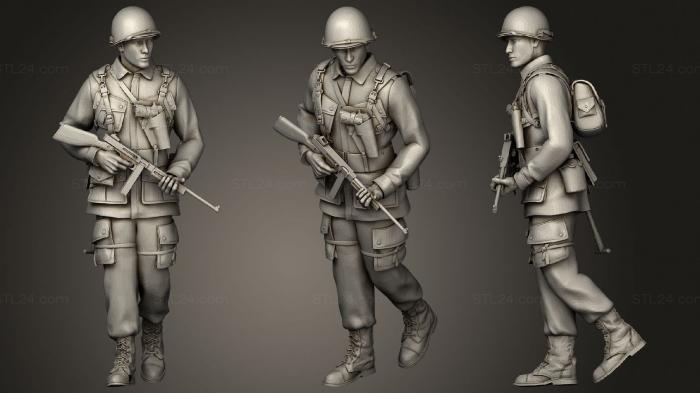 Статуэтки военные (Американские солдаты второй мировой войны 5, STKW_0590) 3D модель для ЧПУ станка