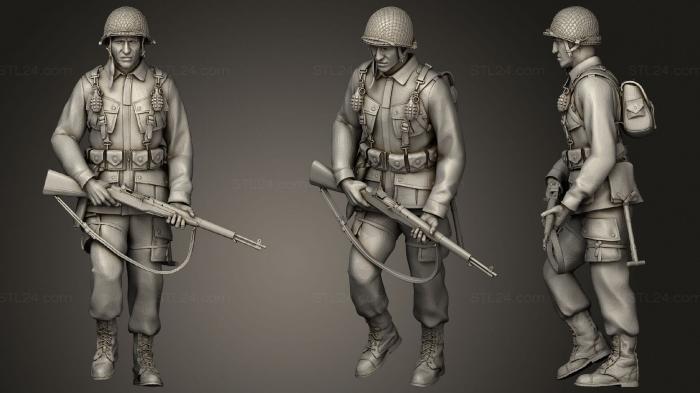 Статуэтки военные (Американские солдаты второй мировой войны 6, STKW_0591) 3D модель для ЧПУ станка