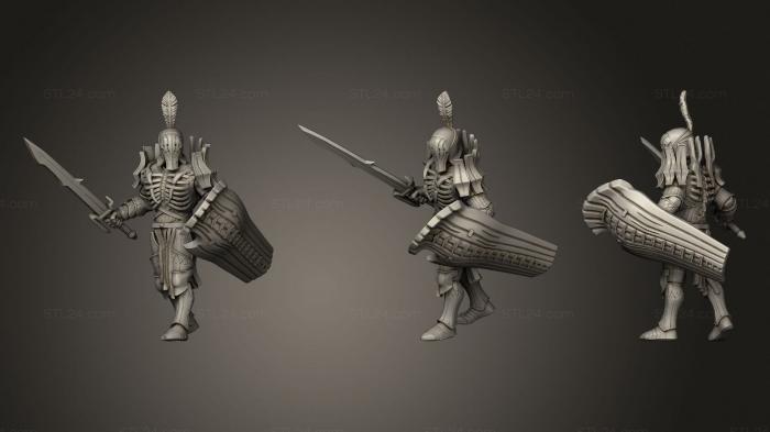 Статуэтки военные (Амладрил с мечом и щитом 40 эльфийский рыцарь смерти 41, STKW_0597) 3D модель для ЧПУ станка
