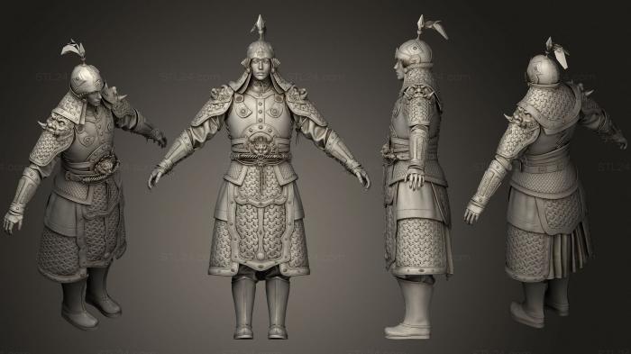 Military figurines (Ancient chinese Armor, STKW_0602) 3D models for cnc