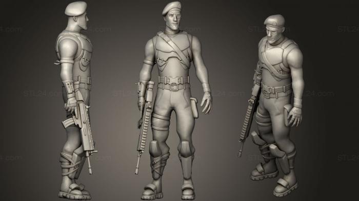 Military figurines (And Fortnite Garrison skin and scar, STKW_0605) 3D models for cnc