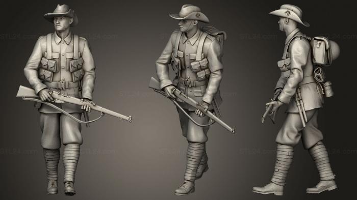Military figurines (Australia soldiers ww1 5, STKW_0630) 3D models for cnc