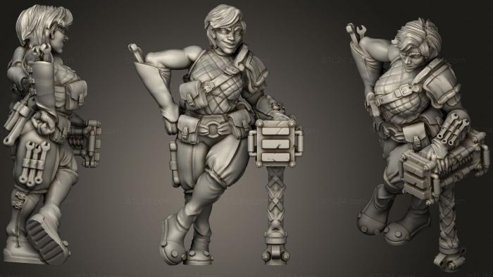 Military figurines (Battle Smith Female Dwarf, STKW_0648) 3D models for cnc
