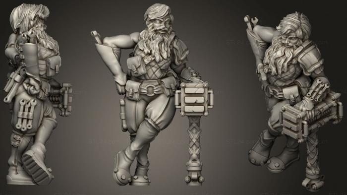Military figurines (BattleSmith Female Bearded, STKW_0651) 3D models for cnc