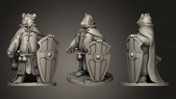 Military figurines (Bear Cleric Tabletop Miniature, STKW_0653) 3D models for cnc