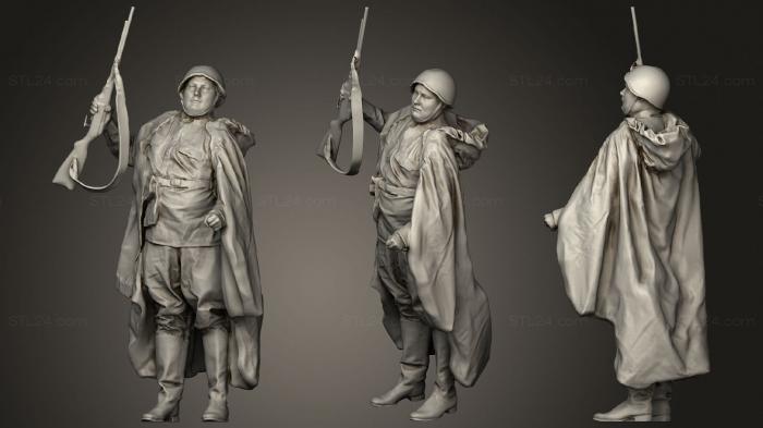 Military figurines (Big man in soviet soldier suit with ppsh, STKW_0661) 3D models for cnc