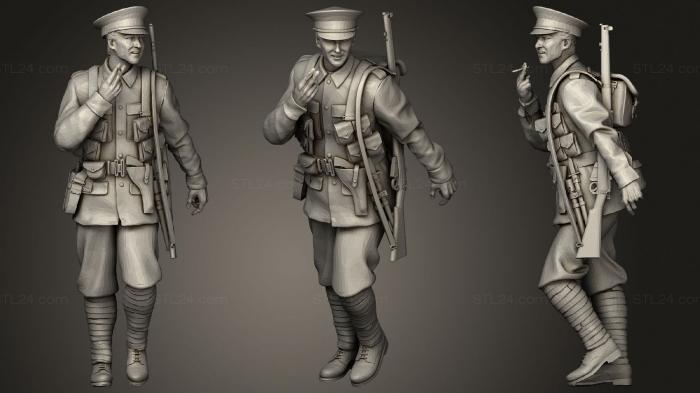 Статуэтки военные (Британские солдаты первой мировой войны 1 1, STKW_0681) 3D модель для ЧПУ станка
