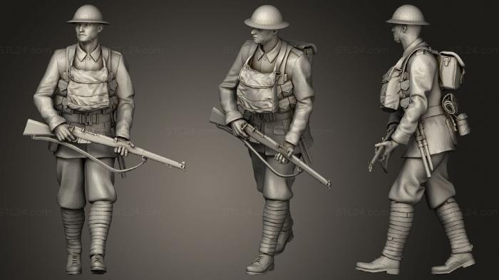 Статуэтки военные (Британские солдаты первой мировой войны 1 2, STKW_0682) 3D модель для ЧПУ станка