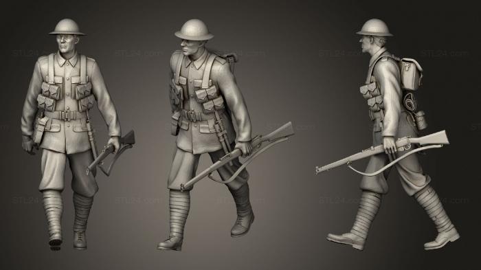 Статуэтки военные (Британские солдаты первой мировой войны 1 4, STKW_0684) 3D модель для ЧПУ станка