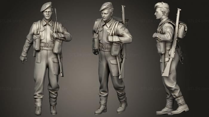 Статуэтки военные (Британские солдаты Второй мировой войны 1, STKW_0687) 3D модель для ЧПУ станка