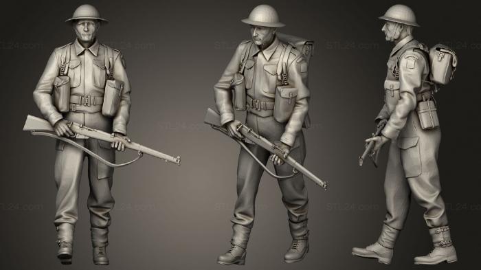 Статуэтки военные (Британские солдаты Второй мировой войны 4, STKW_0690) 3D модель для ЧПУ станка