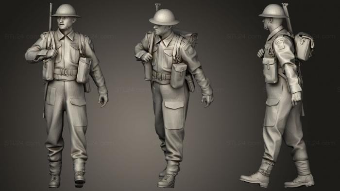 Статуэтки военные (Британские солдаты Второй мировой войны 5, STKW_0691) 3D модель для ЧПУ станка