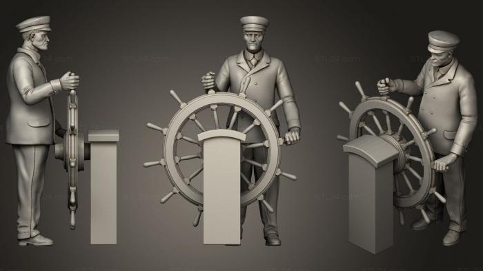 Статуэтки военные (Капитан и оференты парусного судна1, STKW_0703) 3D модель для ЧПУ станка