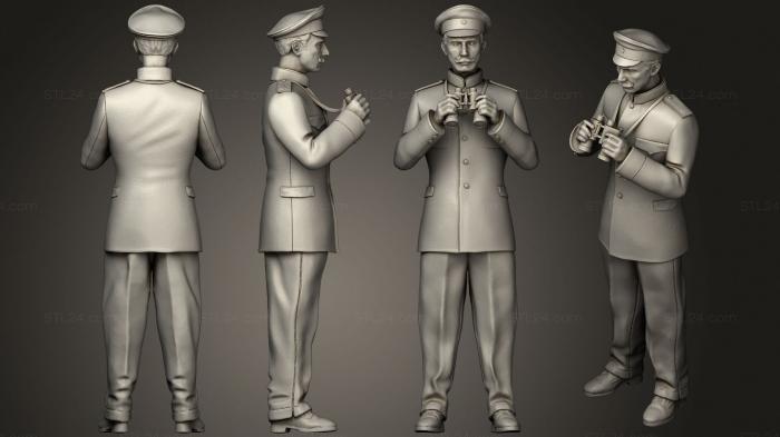 Military figurines (Captain and offecers of sailing ship2, STKW_0704) 3D models for cnc