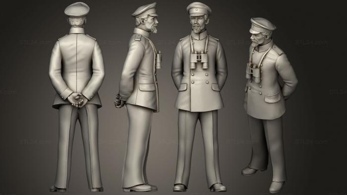 Military figurines (Captain and offecers of sailing ship4, STKW_0706) 3D models for cnc