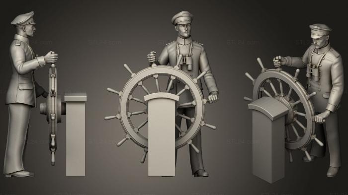 Статуэтки военные (Капитан и оференты парусного судна5, STKW_0707) 3D модель для ЧПУ станка