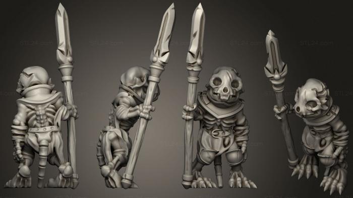Military figurines (Cat Skeletal Warrior, STKW_0710) 3D models for cnc