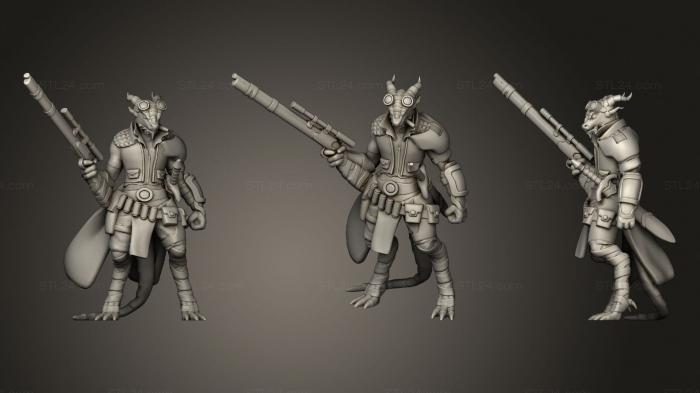 Military figurines (Dragonborn Gunslinger, STKW_0834) 3D models for cnc