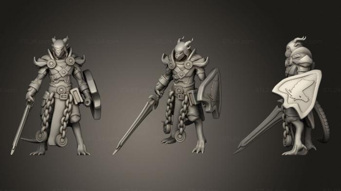 Military figurines (Dragonborn Paladin Miniature, STKW_0836) 3D models for cnc