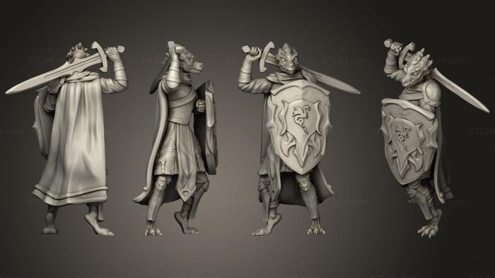 Military figurines (Dragonborn Paladin Tanshanae, STKW_0837) 3D models for cnc