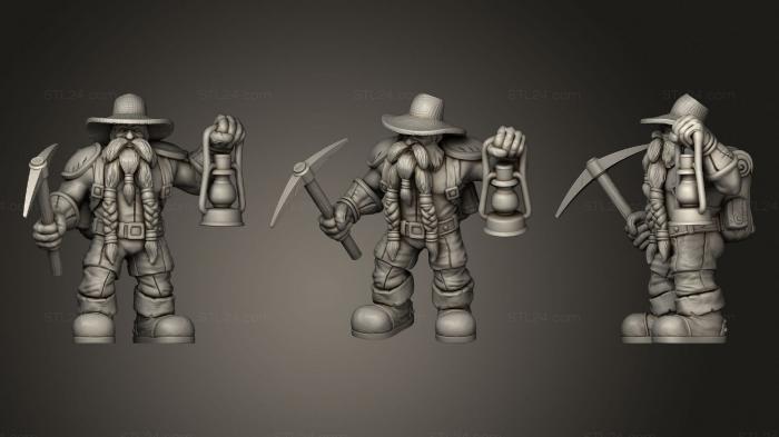 Military figurines (Dwarf Archeologist with a Lantern, STKW_0849) 3D models for cnc