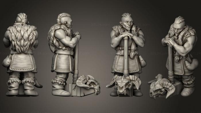 Military figurines (Dwarf Barbarrian Thurronye, STKW_0850) 3D models for cnc