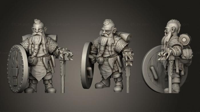 Military figurines (Dwarf Cleric Miniature, STKW_0852) 3D models for cnc