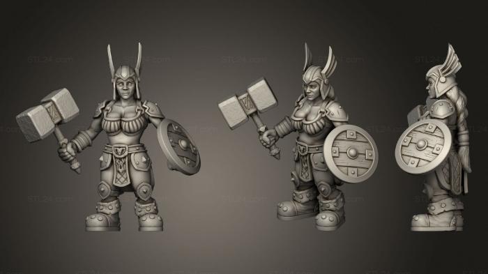 Military figurines (Dwarf Female Footman 345, STKW_0854) 3D models for cnc