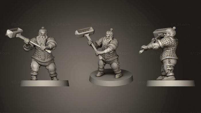 Military figurines (Dwarf Fighter With Maul, STKW_0860) 3D models for cnc