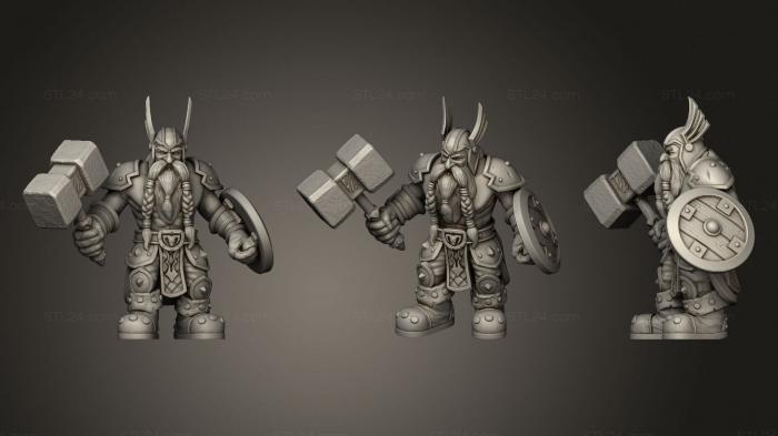 Military figurines (Dwarf Footman, STKW_0862) 3D models for cnc