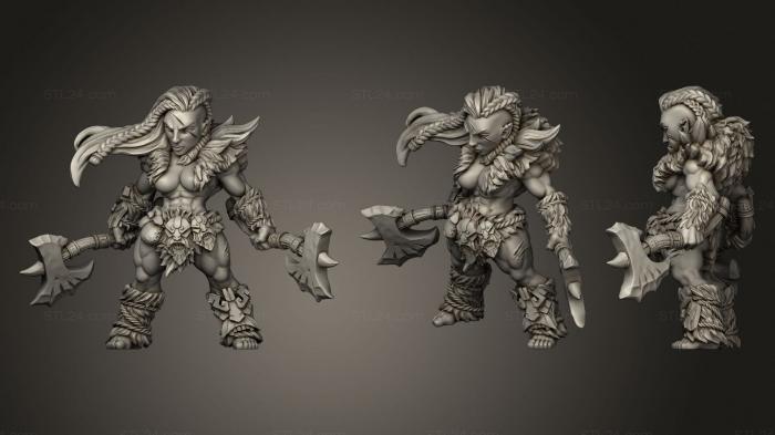 Military figurines (Dwarf Heroine, STKW_0864) 3D models for cnc