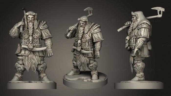 Military figurines (Dwarf hunter 2, STKW_0865) 3D models for cnc