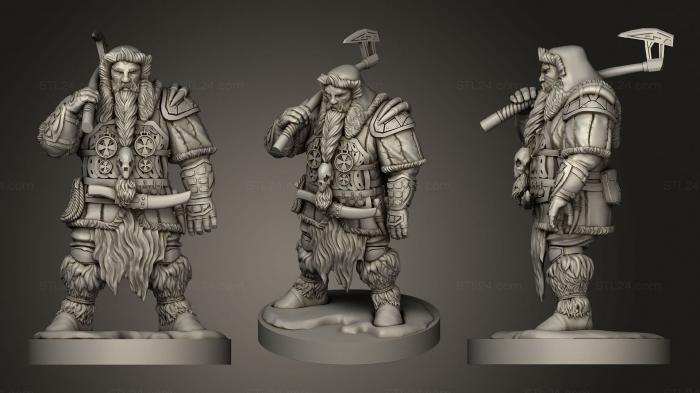 Military figurines (Dwarf hunter, STKW_0866) 3D models for cnc
