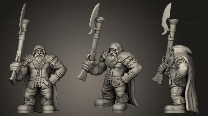 Military figurines (Dwarf Rifleman Cheering, STKW_0875) 3D models for cnc