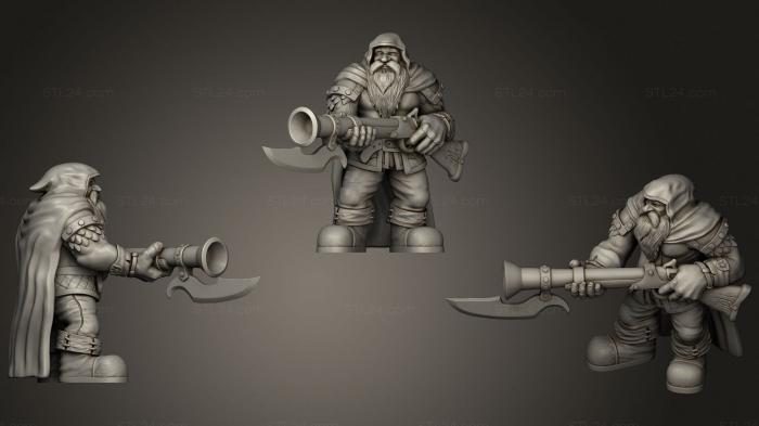 Military figurines (Dwarf Rifleman Shooting, STKW_0876) 3D models for cnc